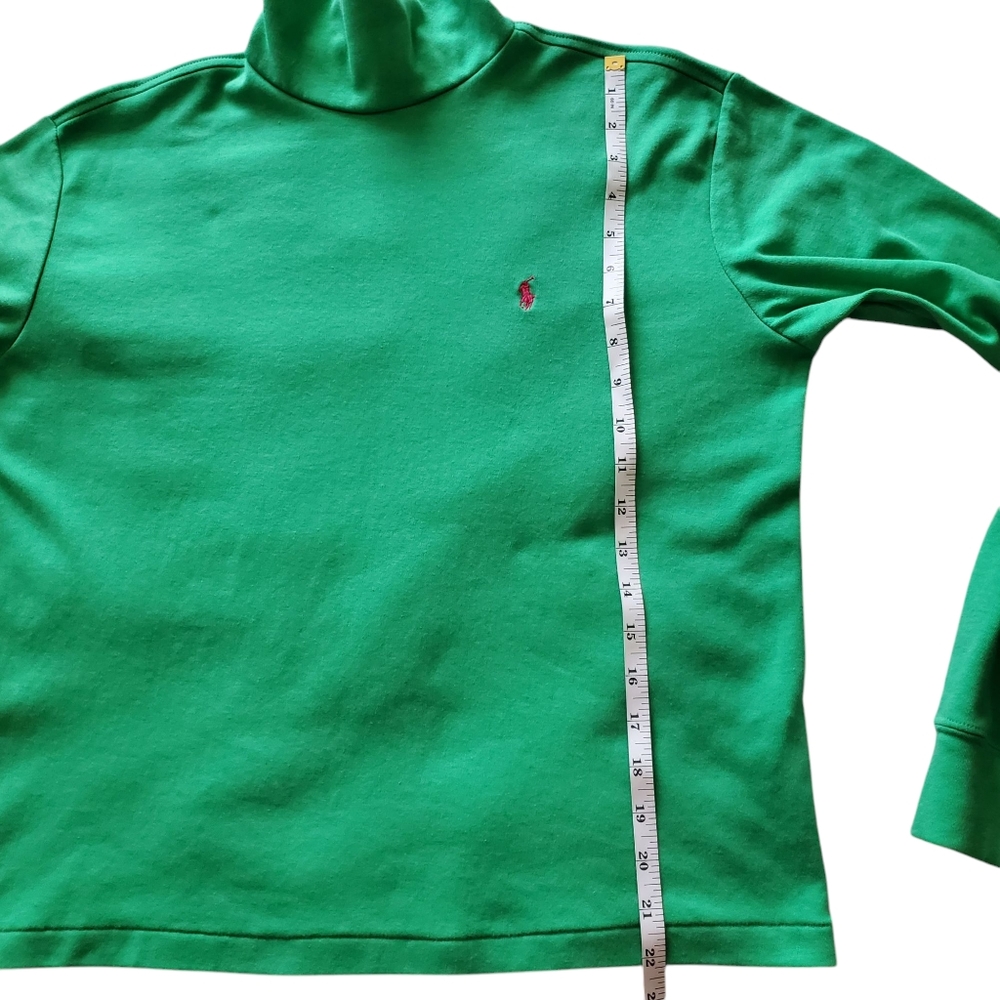 Ralph Lauren Sport Pink Pony GreenTurtleneck Longsleeve Shirt Normcore Preppy - Picture 8 of 10